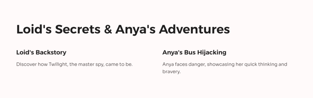 Slide of presentation file for "Spy x Family Season 3: Loid's Secrets & Anya's Adventures"